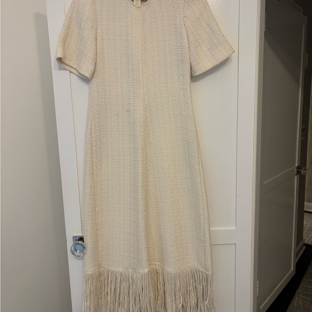 Zara Cream Fringe Dress